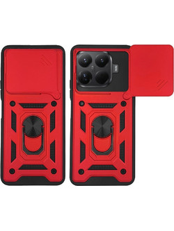 Sonique Ring Armor CamPro Back Cover Red (Xiaomi 15T Pro 5G)