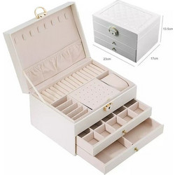 Κουτί ογάνωσης κοσμημάτων 3 επιπέδων 23x17x13,5cm - Διάφορα χρώματα