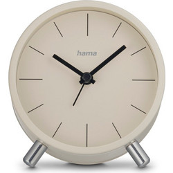 Hama Flores Radio Clock - Analog Silent Sweep, Grey/Beige - Model 222229