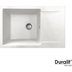 Duralit KN105 Ένθετος Νεροχύτης Γρανίτη Ματ 300 White 86x50cm