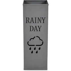 Ομπρελοθήκη Μεταλλική Γκρι Ματ Με Σχέδιο Rainy Day 15,5X15,5X48,5Εκ. Ankor