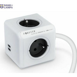 Extension Cable Box Distribution Dice Cube 1,5m 2x USB 2100ma 4x Socket 3680W Forever