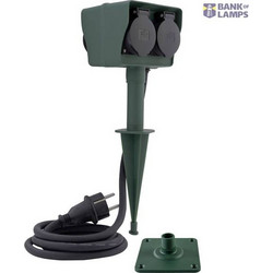 Outdoor socket 4-way with ground spike / 1.4 m permissible H07RN-F IP44