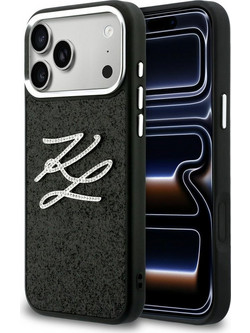 Karl Lagerfeld IML Glitter KL Diamond Logo Θήκη Black (iPhone 17 Pro Max)