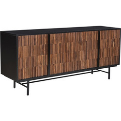 Liberta-Maison Jenga Μπουφές 4ΠΟΡΤΕΣ Μαύρο Καρυδι 174x45x75cm 05-0614