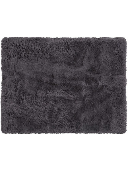 Χαλί γούνινο polyester γκρι 90x60εκ