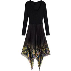 Desigual Alba Midi Φόρεμα Floral Πλεκτό Μαύρο 26WWVW12-2000