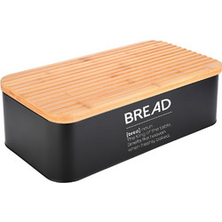Ψωμιέρα Bamboo Essentials Μεταλλική 42X23X13Cm Μαύρη Estia