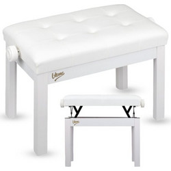 V-TONE PB3 WH piano keyboard bench white upholstered musician seat adjustable 47-55 cm up to 140 kg