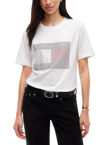 TOMMY JEANS WOMEN T-SHIRT RELAXED FLAG BLING