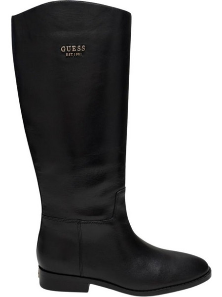Guess Naure Μπότα Δερμάτινη Γυναικεία Black FLFNAULEA11