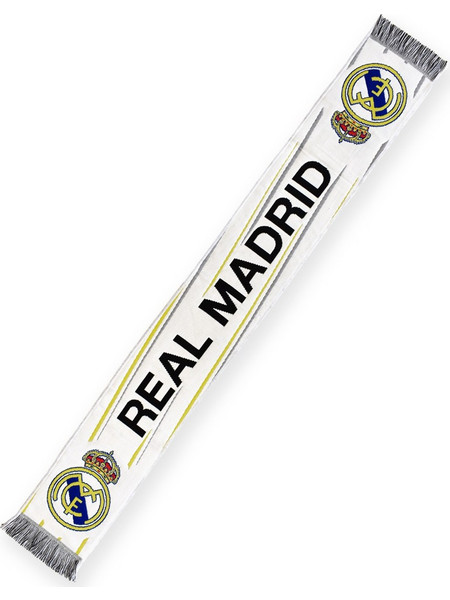 Real Madrid CF Official Scarf - White Jacquard Knit - Size U (RM4BUF45)