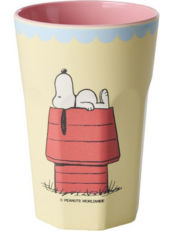 Rice - Melamine Cup with Cream Snoopy Print - Cream and Yellow - 400 ml
