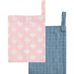 Γάντια Μπάνιου 15 x 22 cm (Σετ 2 Τεμαχίων) - Kentia YN 26 Hearts-Blue - Kentia