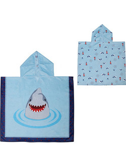 FlapJackKids Shark Παιδικό Πόντσο Θαλάσσης Γαλάζιο 61x61cm