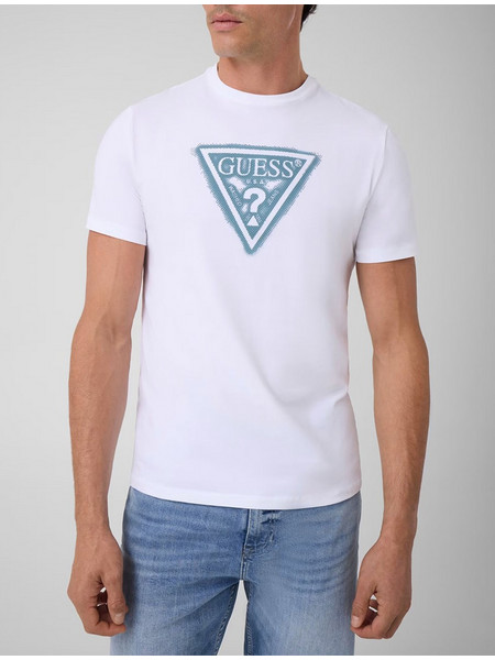 GUESS CN SS TRIANGLE SPRAY TEE ΜΠΛΟΥΖΑ ΑΝΔΡΙΚΟ M6BI40K6177-G011 White