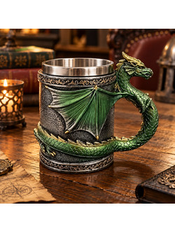 Κούπα Μεταλλική 500ml Polyresin Green Dragon ForHome 557001 - For Home