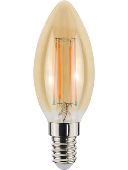 ΛΑΜΠΑ LED FILAMENT ΚΕΡΑΚΙ C35 E14 4.5W DIMMABLE ΜΕΛΙ (AMBER) ΘΕΡΜΟ ΛΕΥΚΟ 2500K 423LM / FLAMK45WWDIMAM