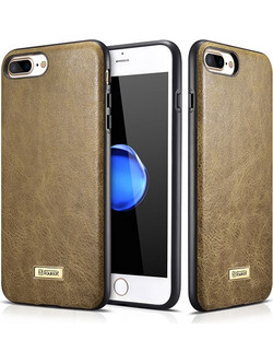 Θήκη ICARER Δερμάτινη BACK CASE για Apple iPhone 7 PLUS - ΧΑΚΙ