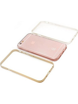 CS-ΘΗΚΗ BUMPER 3IN1 CRYSTAL BUMPER FOR IPHONE 6/6S PINK GOLD