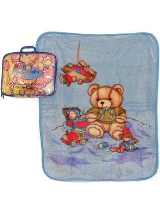 Angel Kids AK4941 Κουβέρτα Αγκαλιάς Βελουτέ 80x110 Γαλάζια