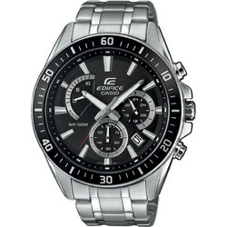 Casio Edifice Ανδρικό Ρολόι Χρονογράφος με Ασημί Μεταλλικό Μπρασελέ EFR-552D-1AVUEF