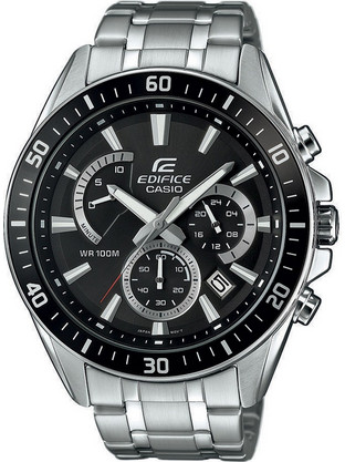 Casio Edifice Ανδρικό Ρολόι Χρονογράφος με Ασημί Μεταλλικό Μπρασελέ EFR-552D-1AVUEF