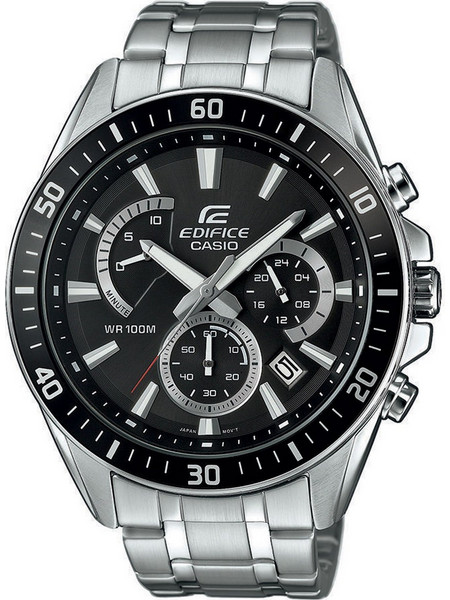 Casio Edifice Ανδρικό Ρολόι Χρονογράφος με Ασημί Μεταλλικό Μπρασελέ EFR-552D-1AVUEF