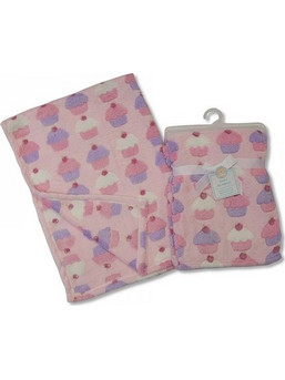 Nursery Time Cupcakes Κουβέρτα Κούνιας Fleece 100x150 Ροζ