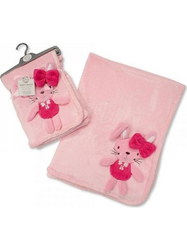 Nursery Time Κουβέρτα Αγκαλιάς Fleece 75x100 Ροζ