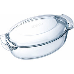 Pyrex Excellence Πυρίμαχο Γυάλινο Ταψί Οβάλ με Καπάκι 4.5lt