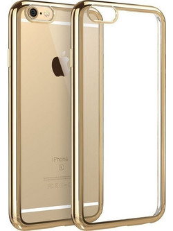 Θήκη iPhone 6/6S Plus Σιλικόνης Clear Electro Bumper Slim Fit 0.3mm - Χρυσή