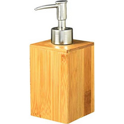 Διανεμητής σαπουνιού Bamboo Dispenser, Δοχείο για κρεμοσάπουνο με αντλία, από Ξύλο Μπαμπού - Evideco