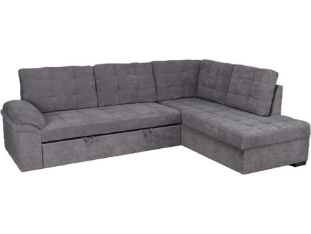 HomeMarkt Jade Γωνιακός Καναπές Κρεβάτι Δεξιά Γωνία με Αποθηκευτικό Χώρο Γκρι 252x159x84cm HM3144.02R
