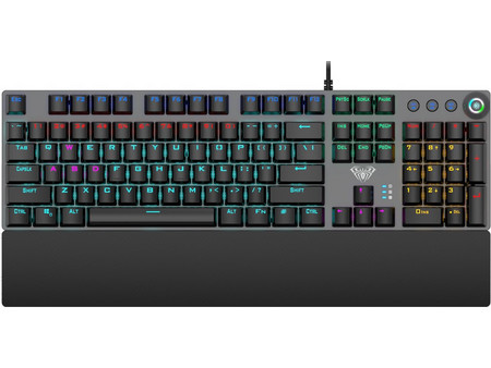 Aula F2058 Μηχανικό Gaming Πληκτρολόγιο με Custom Blue Διακόπτες RGB Black