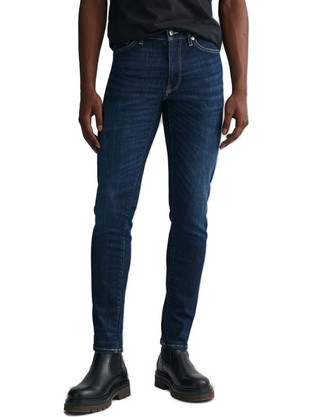 Gant Ανδρικό Τζιν Παντελόνι Ελαστικό Slim Εφαρμογή Navy Μπλε 1000178-961