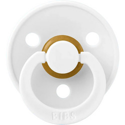 BIBS Colour Πιπίλα Καουτσούκ 0m+ White