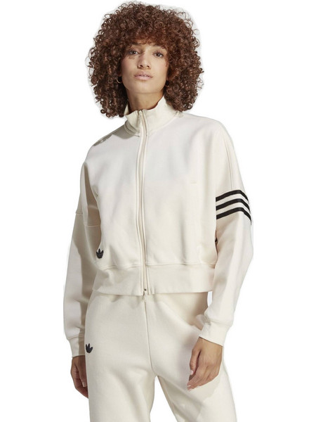 Adidas Originals Adicolor Neuclassics Γυναικεία Ζακέτα Φούτερ Κοντή με Φερμουάρ Λευκή IB7316