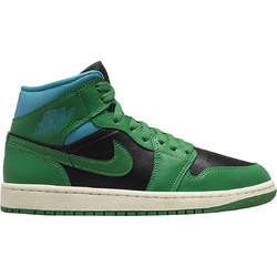 Jordan Air 1 Mid Γυναικεία Sneakers Μποτάκια Μαύρα Πράσινα BQ6472-033