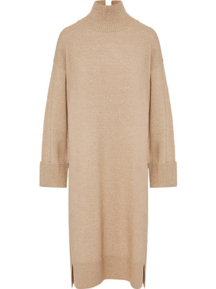 Funky Buddha Midi Καθημερινό Φόρεμα Πλεκτό Μπεζ FBL008-112-13
