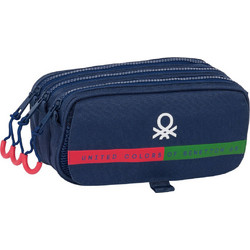 Safta Benetton Italy Κασετίνα με 3 Θήκες Navy Μπλε 842413710