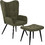 HomeMarkt Μπερζέρα με Υποπόδιο Κυπαρισσί Crawley HM8918.23