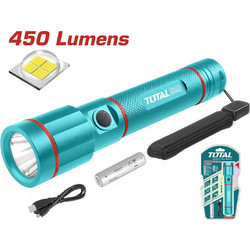 Total TCFL1865051 Επαναφορτιζόμενος Φακός Led 450lm