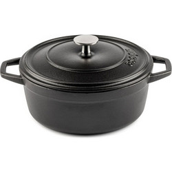 Hosse Kitchen Μαντεμένια Κατσαρόλα Βαθιά Black Onyx 20cm