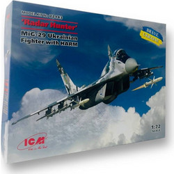 ICM Radar Hunter MIG-29 9-13 Ukrainian Fighter with HARM Συναρμολογούμενο Πλαστικό Μοντέλο Αεροπλάνου 1:72