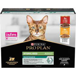 Purina Pro Plan Adult Sterilised Maintenance with Beef & Chicken in Gravy 10x85gr