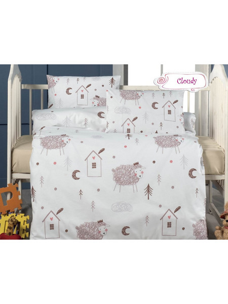 Beauty Home Art 5608 Σετ Βρεφικά Σεντόνια Κούνιας Βαμβακερά 100x150 White