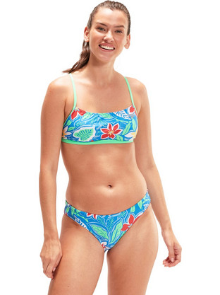Speedo Allover Cross Back Αθλητικό Γυναικείο Μαγιό Bikini Set Πολύχρωμο 811727-15170