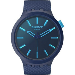 Swatch Indigo Glow Ανδρικό Ρολόι με Μπλε Καουτσούκ Λουράκι SB05N113