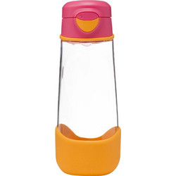 B.Box Strawberry Παιδικό Μπουκάλι Ανοξείδωτο BPA Free με Καλαμάκι Ροζ Διαφανές 600ml